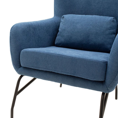 Armchair Rimbo pakoworld fabric in blue color 66x81x102cm