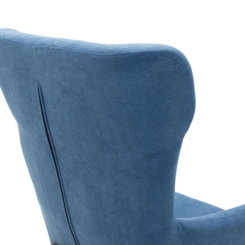 Armchair Rimbo pakoworld fabric in blue color 66x81x102cm
