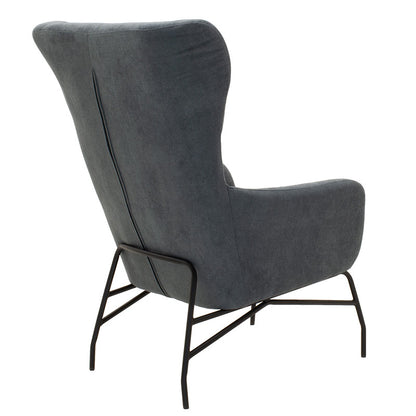 Armchair Rimbo pakoworld fabric in grey color 66x81x102cm