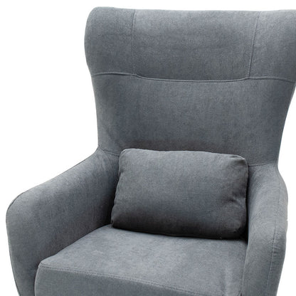 Armchair Rimbo pakoworld fabric in grey color 66x81x102cm