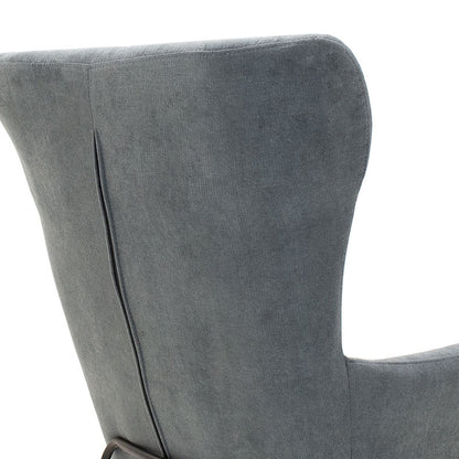 Armchair Rimbo pakoworld fabric in grey color 66x81x102cm