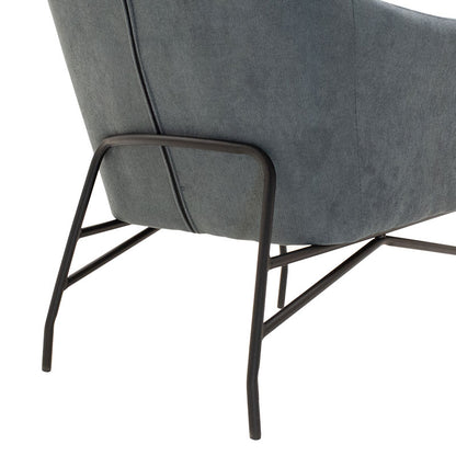 Armchair Rimbo pakoworld fabric in grey color 66x81x102cm