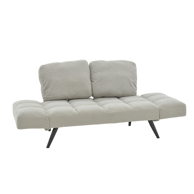 Sofa-bed 3-seater Jackie bouclé grey-metal black 190x78x75cm