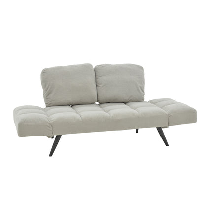 Sofa-bed 3-seater Jackie bouclé grey-metal black 190x78x75cm