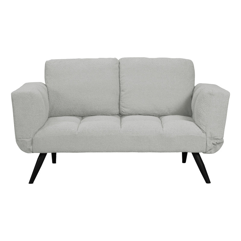 Sofa-bed 3-seater Jackie bouclé grey-metal black 190x78x75cm