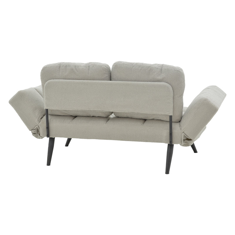 Sofa-bed 3-seater Jackie bouclé grey-metal black 190x78x75cm