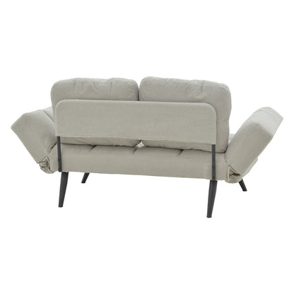 Sofa-bed 3-seater Jackie bouclé grey-metal black 190x78x75cm