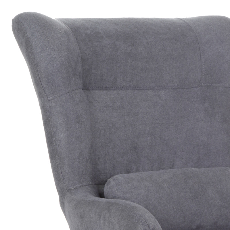 Armchair Rimbo pakoworld light grey velvet fabric-metal black leg 66x81x102cm