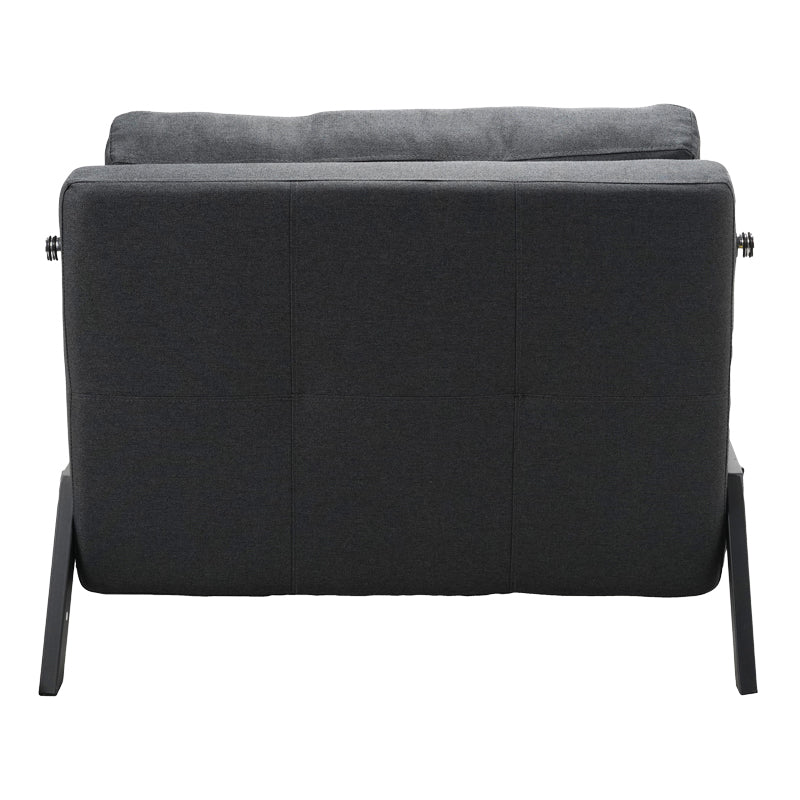 Armchair-bed Fancy pakoworld fabric in anthracite shade and black metal leg 95x98x70cm