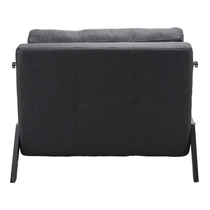 Armchair-bed Fancy pakoworld fabric in anthracite shade and black metal leg 95x98x70cm