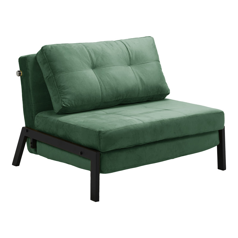 Armchair-bed Fancy pakoworld velvet fabric in dark green shade and black metal leg 95x98x70cm