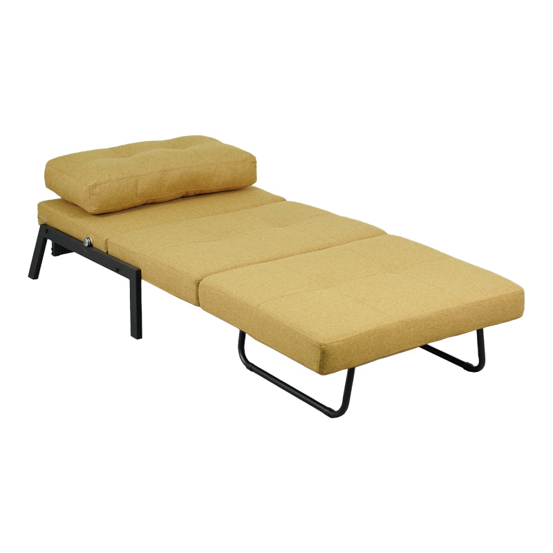Fancy armchair-bed with yellow fabric and black leg 95x98x70cm