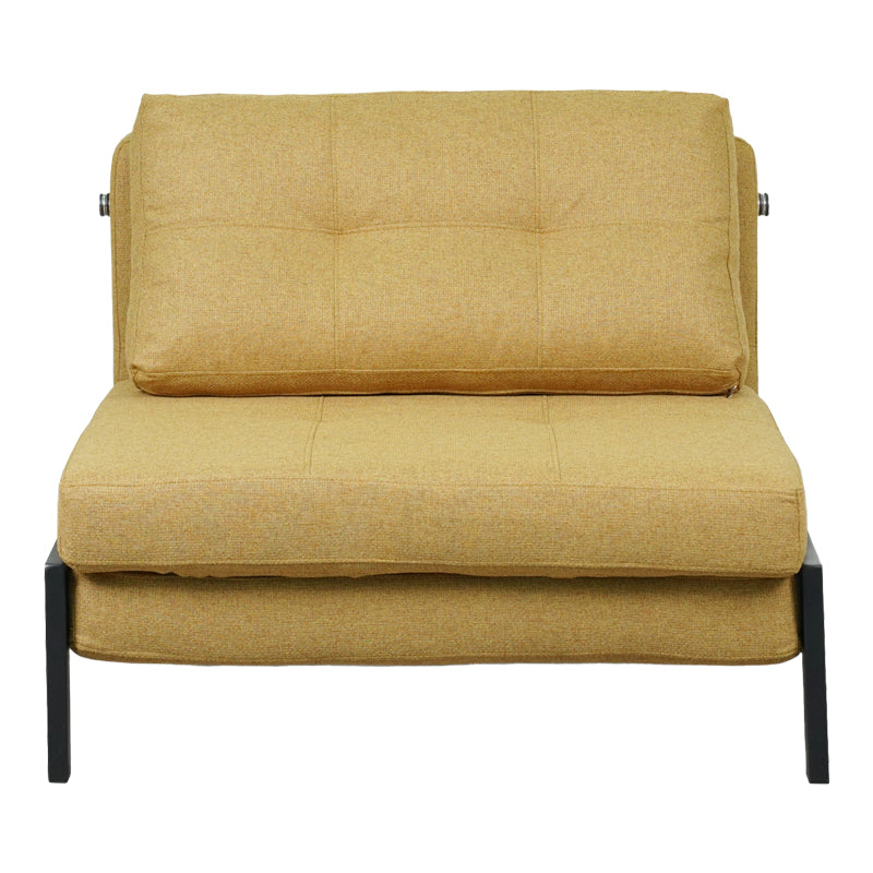 Fancy armchair-bed with yellow fabric and black leg 95x98x70cm