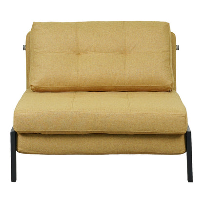 Fancy armchair-bed with yellow fabric and black leg 95x98x70cm
