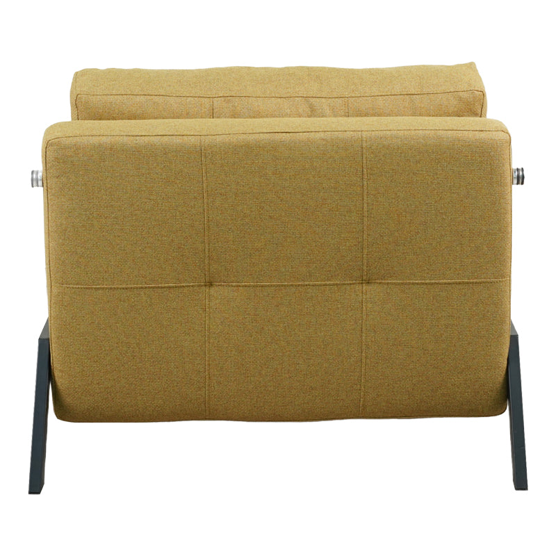 Fancy armchair-bed with yellow fabric and black leg 95x98x70cm