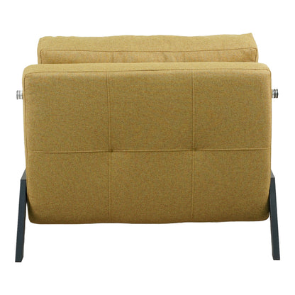 Fancy armchair-bed with yellow fabric and black leg 95x98x70cm