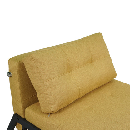 Fancy armchair-bed with yellow fabric and black leg 95x98x70cm