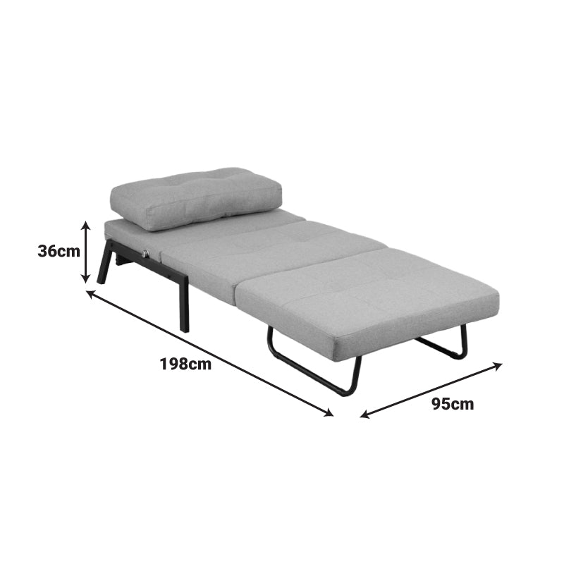 Fancy armchair-bed with yellow fabric and black leg 95x98x70cm