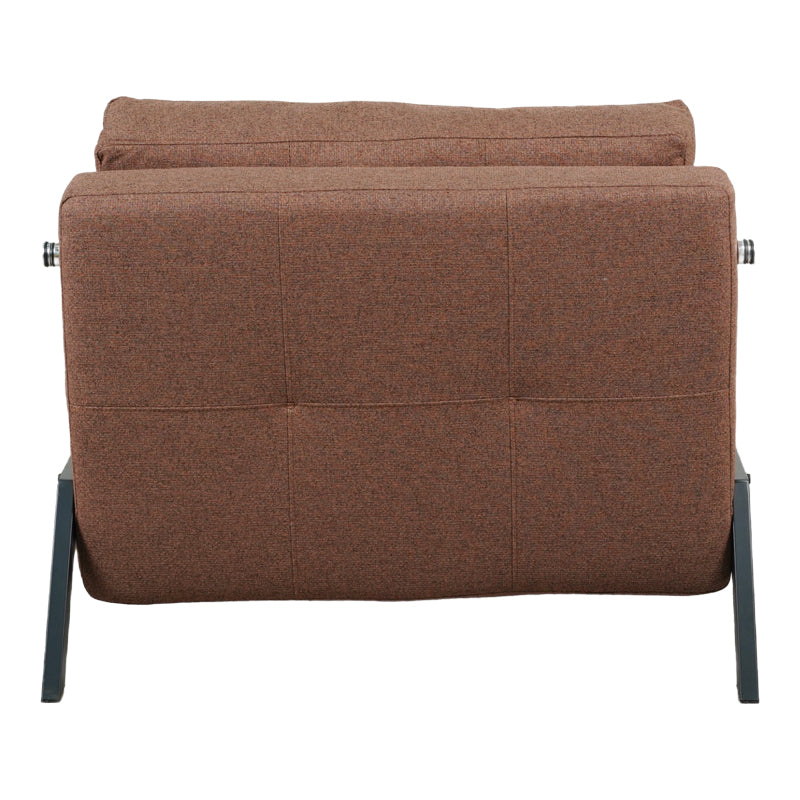 Fancy pakoworld armchair-bed with brown fabric and black leg 95x98x70cm