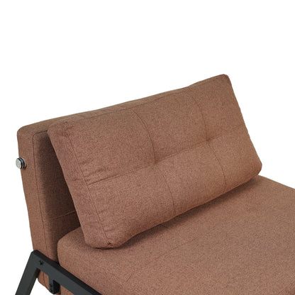 Fancy pakoworld armchair-bed with brown fabric and black leg 95x98x70cm