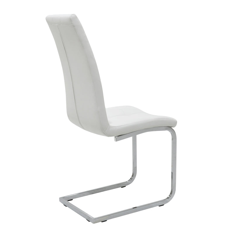 Chair Darrell pakoworld metal chrome with PU white