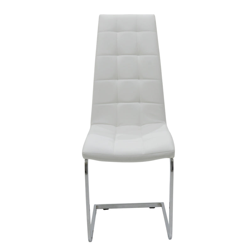 Chair Darrell pakoworld metal chrome with PU white