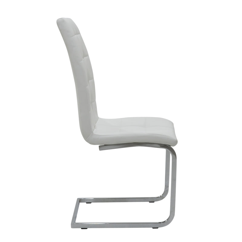 Chair Darrell pakoworld metal chrome with PU white