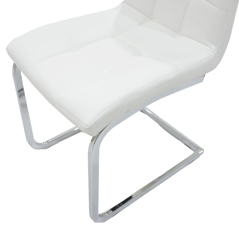 Chair Darrell pakoworld metal chrome with PU white