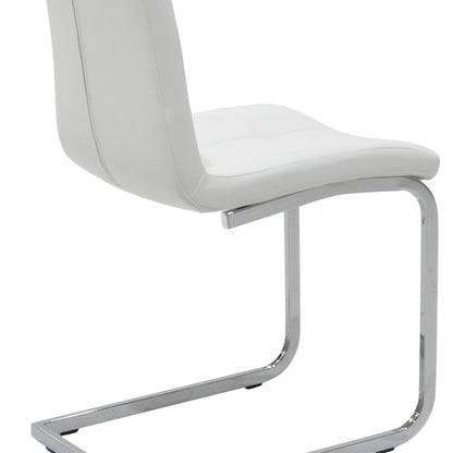 Chair Darrell pakoworld metal chrome with PU white