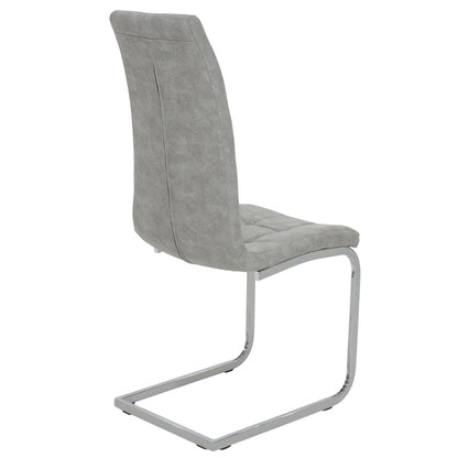 Chair Darrell pakoworld metal chrome with PU light grey antique