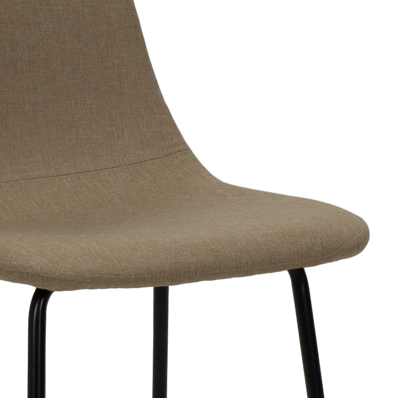 Bar Stool Bella metal black legs - fabric beige