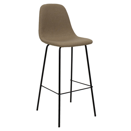 Bar Stool Bella metal black legs - fabric beige