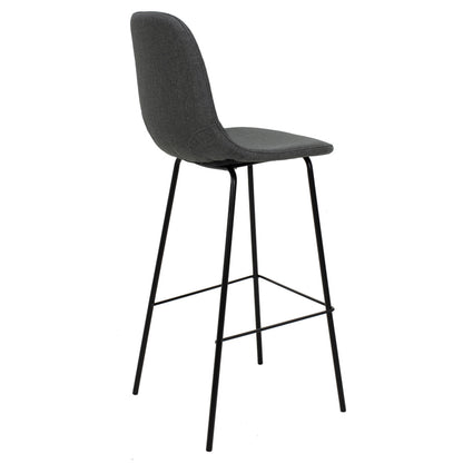 Bar Stool Bella metal black legs - fabric anthracite