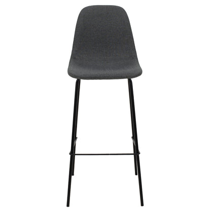 Bar Stool Bella metal black legs - fabric anthracite