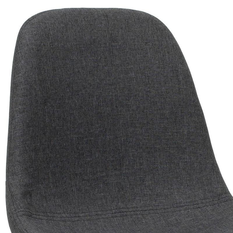 Bar Stool Bella metal black legs - fabric anthracite