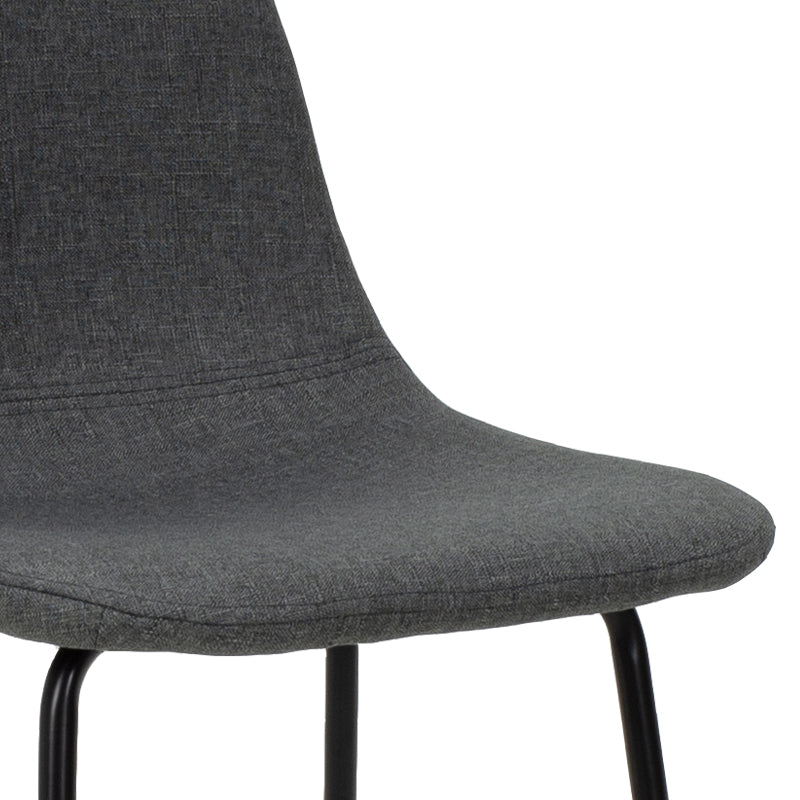 Bar Stool Bella metal black legs - fabric anthracite
