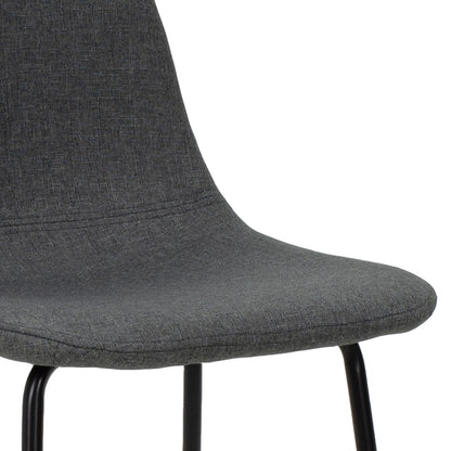 Bar Stool Bella metal black legs - fabric anthracite