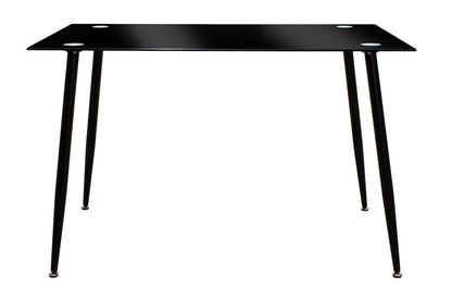 Dining table Vincenzo pakoworld with glass top in black color 120x80x75cm