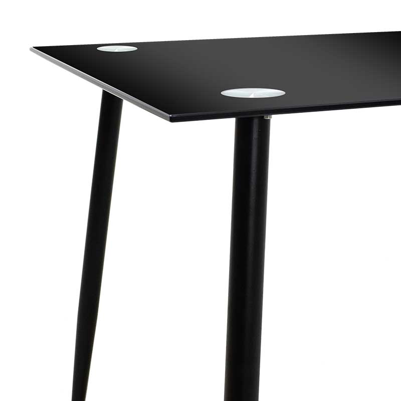 Dining table Vincenzo pakoworld with glass top in black color 120x80x75cm