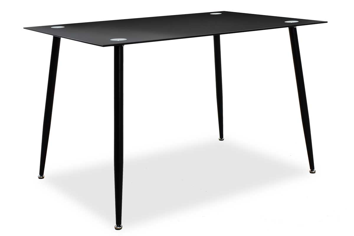 Dining table Vincenzo pakoworld with glass top in black color 120x80x75cm