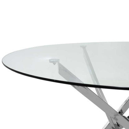 Dining table Steve pakoworld round with transparent glass D120x74,5cm