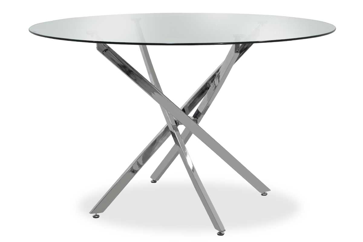 Dining table Steve pakoworld round with transparent glass D120x74,5cm