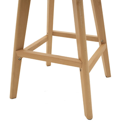 Bar stool Gaston pakoworld pp and pu gray and leg in natural shade 47x52x104cm