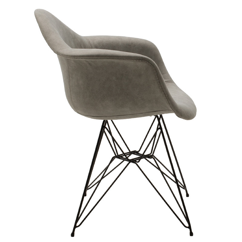 Armchair Amethyst pakoworld propylene with light grey antique pu