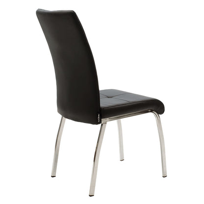 Ariadne pakoworld PU chair in black shade black-chrome leg 43x63x96cm