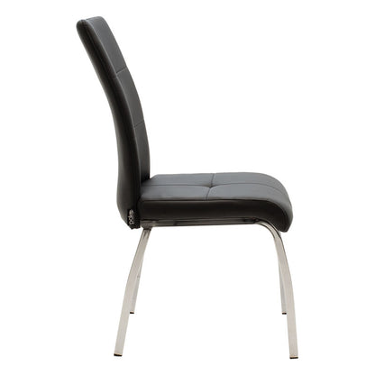 Ariadne pakoworld PU chair in black shade black-chrome leg 43x63x96cm