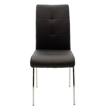 Ariadne pakoworld PU chair in black shade black-chrome leg 43x63x96cm