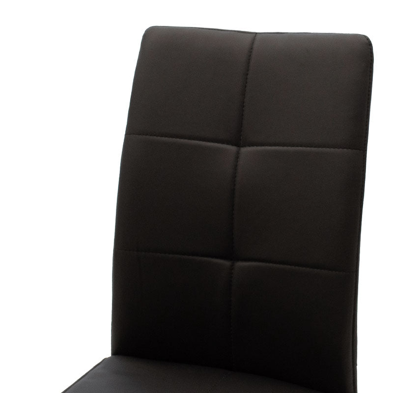 Ariadne pakoworld PU chair in black shade black-chrome leg 43x63x96cm