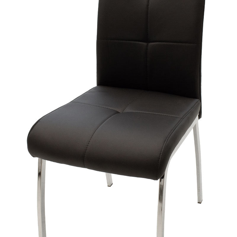 Ariadne pakoworld PU chair in black shade black-chrome leg 43x63x96cm