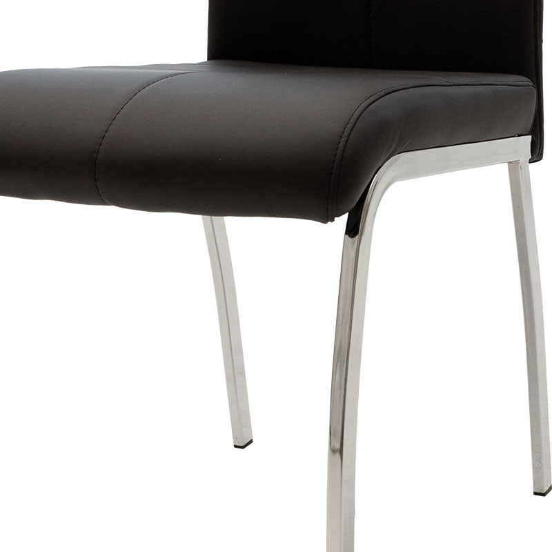 Ariadne pakoworld PU chair in black shade black-chrome leg 43x63x96cm